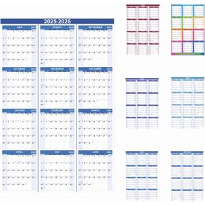 3 x 2025-2026 Wall Calendar 34.8" x 22.8" Large Vertical Yearly Wall Hanging Calenda with Julian Date from July 2025 to June 2026 Thick Paper Calendar 12 Month Annual Planner for Office Fridge(Blue)