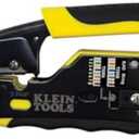 Klein Tools VDV226-110 Ratcheting Modular Data Cable Crimper / Wire Stripper / Wire Cutter for RJ11/RJ12 Standard, RJ45 Pass-Thru Connectors