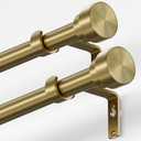 Oneach 2-Pack Heavy Duty Curtain Rods for Windows 28 to 48 Inch, 1 Inch Pole Adjustable Curtain Rod Set with Easy Installation and Modern Design (Antique Gold, 16 to 60 Inch)