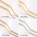 2 x Metal Nail Art Chains Decorations, Gold Silver Nail Art Line Accessories, Punk Luxury Pearl Gem Nail Art Glitter Design, 3D Nail Art Chain Supplies for Women Manicure Art, Resin Nail Art Tips Tools