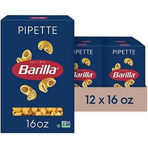 Barilla Pipette Pasta, 16 oz. Box (Pack of 12) - Non-GMO, Made with Durum Wheat Semolina - Kosher Certified BEST BY 2026 MARCH 07