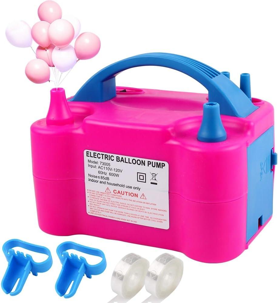 Balloon Pump 600W 110V Electric Balloon Pump Portable Electric Inflator Balloon Air Pump-2 Tying Tools Balloon Blower for Party Decoration