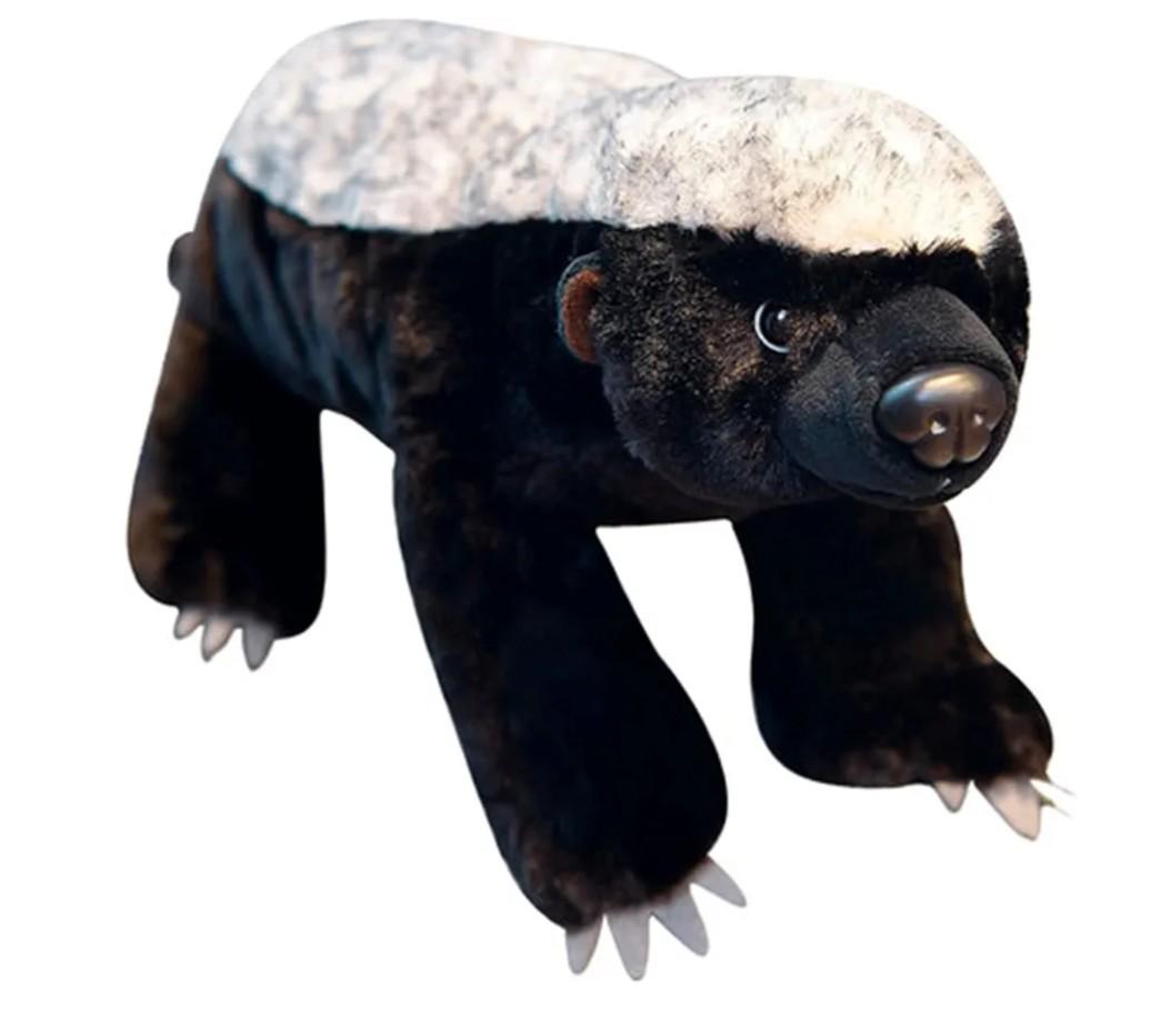 ZHONGXIN MADE Simulation Honey Badger Plush Toy - Black 20'' Realistic Wild African Badger Stuffed Animal Toys, Lifelike Standing Wild Animals Plush Toy Collection Gifts for Kids (20 inch)