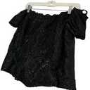 Ta Lise  Evening Formal Black Silk Beaded Sequin Boned Corset Top Size L/XL