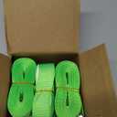 1" x 12' Lashing Straps Cargo Tie-Down Strap Up to 900lbs, 6pk Cam Buckle Tie Down Strap for Cargo Lashing, with Carrying Bag, Green