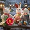 Furry Tales Bailey Bunny  Soft Corduroy Plush Stuffed Animal for Toddlers & Kids  Cute Cuddly Bunny Toy Perfect Christmas for Kids and Grandkids  14 Inches (Green)