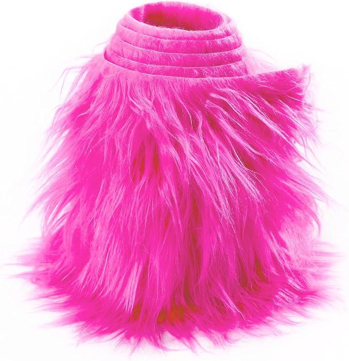 Shaggy Plush Faux Fur Fabric Precut Strips Fluffy Fuzzy Craft Fur for Gnomes Beard Hair Cosplay Costume Dwarf Decoration, Hot Pink 2x60 inch, Hot Pink, Count of 3