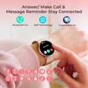 Smart Watch for Women, 7.9mm Ultra Thin 1.32" AMOLED Screen, Bluetooth Calling, Fitness Tracker for Android iPhone, Heart Rate Sleep Monitor, IP68 Waterproof, 2 Straps, Rose Gold Gift
