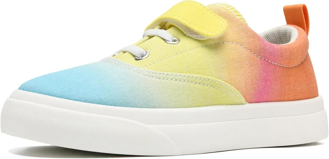 rosyclo Canvas Sneakers for Boys and Girls, Toddler Kids Walking Shoes Lightweight Breathable Non-Slip Soft Adjustable Strap Baby Boy Girl Outdoor Casual Tennis Shoe for Little Big Kid, Size: 4