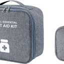 Empty First Aid Bags, Travel Medicine Bag, Medical Supplies Organizer Bag, Portable Kit for Traveling, Car, Home, Camping, Office, Hiking, Outdoor (Cationic Grey)
