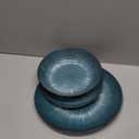 Bestone Porcelain Dinnerware Sets Service for 4, 12 pcs Hand drawn Plates and Bowls Sets, Handmade Ceramic Dish Set, Chip Resistant Modern Plate Set, Dishwasher/Microwave SafeStarburst Green