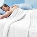 Bedsure Cooling Comforter Queen Size - Cooling Blankets for Hot Sleepers, Lightweight Comforter for Summer with Dual-Sided Cool Tech, Soft Breathable Cold Blanket for Sleeping, White, 88x88 Inches