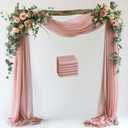Wokceer Wedding Arch Draping Fabric 6 Panels 28.7" x 20FT Dusty Rose Drapes Sheer Fabric Backdrop Arch Draping Fabric for Wedding Ceremony Birthday Party Bridal Shower Decoration