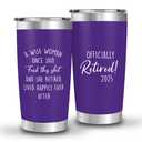 FUNITZ Retirement Gifts For Women 2025 - A Wise Woman Once Said Im Outta Here - Retirement Tumbler For Women, Her, Coworker, Boss - Funny Retirement Cups 20oz Purple Tumbler, Retired Gifts For Woman