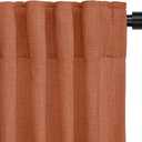 INOVADAY Linen Curtains for Living Room Bedroom, Back Tab Sheer Privacy Curtains 2 Panels, Light Filtering Farmhouse Drapes W50xL90 BurntOrange
