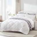 SLEEP ZONE King Size Comforter Duvet Insert, Down Alternative Reversible Comforter, Lightweight, Soft and Breathable Bedding All Season, Diamond Quilting White