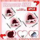 Skyygemm 6 Pcs Mother's Day Heart Shaped Box for Flowers 3 Sizes Nesting Gift Boxes with Card and Ribbon for Best Mom Ever Flower Mother's Day Birthday Present, Pink and White, 1 Count