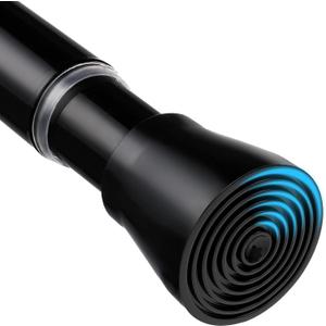 Spring Tension Curtain Rod 28 To 48 Inch Adjustable Expandable Black Tension Rod 7/8" Shower Curtain Rods No Drilling Spring Loaded Curtain Rod for Windows Bathroom Closet Kitchen Bedroom Doorway Door