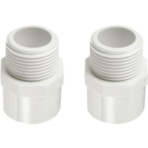2" PVC Pipe Fitting Adapter Connector Union Coupling Schedule 40 (Slip Socket x NPT Male Pipe Thread), Pack of 2