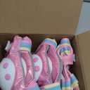 Knee Pads for Kids - ZOOBLISS Toddler Knee and Elbow Pads Set Wrist Guards for Skating Girls Aged 3-12, Kids Protective Gear for Roller Skates Skateboard Bike Scooter, Included Drawstring Bag(Rainbow) (Medium, Starry Pink)