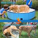 63" Foldable Dog Pool,63 x 12Inches Hard Plastic Collapsible Pet Bath Tub & Wading Pool or Dogs and Cats for Indoor/Outdoor Use Swimming Pool, Blue