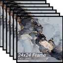 Fxojyvo 24x24 Frame Set of 6, Black Picture Frame for 24 x 24 Square Picture Poster Photo, Light Weight and High Transparent 24 by 24 Frame for Wall - 6 Pack/Black/24 x24