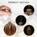 WDS WONDROUS Christmas Ball Ornaments, Vintage Ball & Teardrop Xmas Tree Ornament Set, Hanging Assorted Glass Balls for Holiday Home Party Decor (9Pcs, Brown & Gold Line)