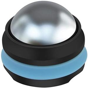 AHIER Cold Massage Roller Ball, Stainless Steel Cold Therapy Relief, Free Rolling Removable Gel Ball Deep Tissue Massage Pain Relief, Great Tool for Back/Neck Pain, Muscles Recovery (Black)