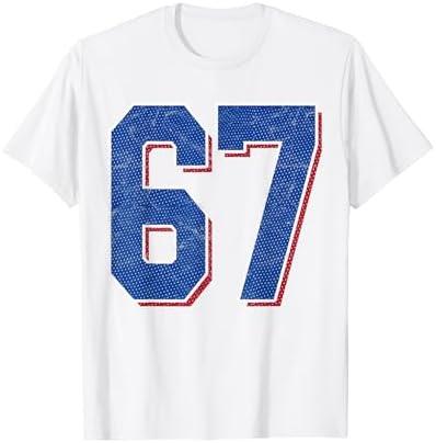 Number 67 Numbered Uniform Sports Team Jersey 67th Birthday T-Shirt, Size: S