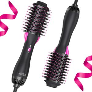 Hair Dryer Brush Blow Out Brush - Hot Air Styler and Volumizer for Smooth, Frizz-Free Results - 60mm Oval Barrel HairDryer for Salon Blowout & Dry Quickly - One-Step Drying Volumizing Straightening (Black)
