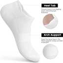 Sallking Women's Ankle Cotton Socks - Low Cut Athletic Running Soft Thin No Show White Socks With Tab 6 Pairs (White), 6-9