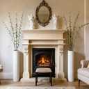 Sziqiqi White Tall Floor Vase: 27.6in Metal Modern Cylinder Floor Vases for Fireplace with Honeycomb Texture - Set of 2 Large Decorative Vase Home Decor for Living Room Bedroom Home Corner Indoor