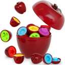 Montessori Geometric Apple Shape Sorter Toys for Toddlers 1-3,Montessori Preschool Educatioanl Learning Color Sorting Matching Games Fine Motor Toddler Activities Toys for Kids Boys Girls