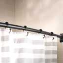 Moen 72-Inch Adjustable Matte Black Permanent Mount Curved Shower Curtain Rod for Bathtub or Shower, CSR2164BL