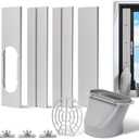 Portable Air Conditioner Window Kit with Coupler, 5.9 Inch Adjustable Window Seal Plate for A/C Units, Universal Sliding AC Vent Kit for Ducting