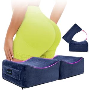 AOSSA BBL Pillow Brazilian Butt Lift Pillow After Surgery Seat Cushion Butt Pillow for Sitting Driving Post Recovery Booty Pillows Chair Butt Lift Buttocks Foam Cushion (Blue)