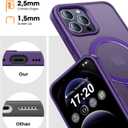 360 Rotatable Magnetic Stand for iPhone 12 pro max Case Compatible with Mag-Safe 16FT Military Drop Protection, Anti-Scratch/Fingerprint iPhone 12 pro max Phone Case(Matte-Purple)