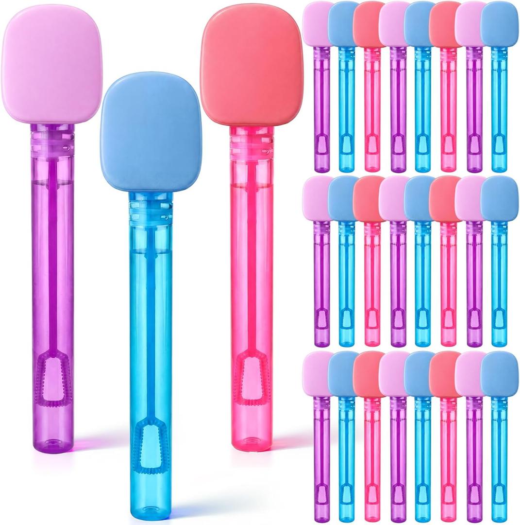 Hollowfly 36 Pcs Kpop Party Favors Candy Microphone Bubble Wands Bulk for Birthday Party Supplies Piata Goodie Bag Stuffers Carnival Prizes Summer Gifts