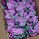 Zubebe 2 Pcs Prelit Poinsettia Christmas Garland with String Lights Glitter Holly Leaves Berries Remote Timer 8 Modes 6.5 ft Lighted Flower Garland Battery Operated Indoor Outdoor Decor (Purple)