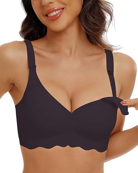 Nursing Bras for Breastfeeding Wireless Seamless Maternity Bra Ultra Comfort Pregnancy Sleep Bralette for Women Size L