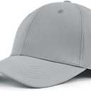 Zylioo Men's Baseball Cap with Closed Back, Non Adjustable Fitted Caps for Big Heads, Stretchy Baseball Hats (Gray, XL-2XL)