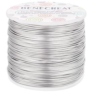 BENECREAT 18 Gauge 492FT Silver Aluminum Wire Anodized Jewelry Craft Making Beading Wire Floral Making Bendable Metal Wire for Jewelry, Sculpting Model Making