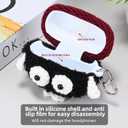 Plush Case Cover Compatible with Bose Ultra Open (2024) Handmade Knitted Cartoon Creative Funny Cute Earbuds Headphone Cases (HeiS-XN+Burgundy,for Bose Ultra Open (2024))