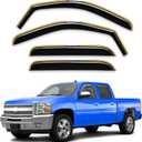 in-Channel Window Rain Guards Fit for 2007-2013 Chevy Silverado/GMC Sierra Crew Cab Trucks, Extra Durable Visors Vent Visors Window Deflector Vent Shades Car Accessories-4ps