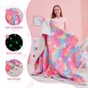 QSTEHEML Glow in The Dark Unicorn Blanket,Birthday Gift for Girls Age 3-12 Years Old,Unicorn Toys Gifts Sherpa Fleece Throw Blanket for Kids 50"60"