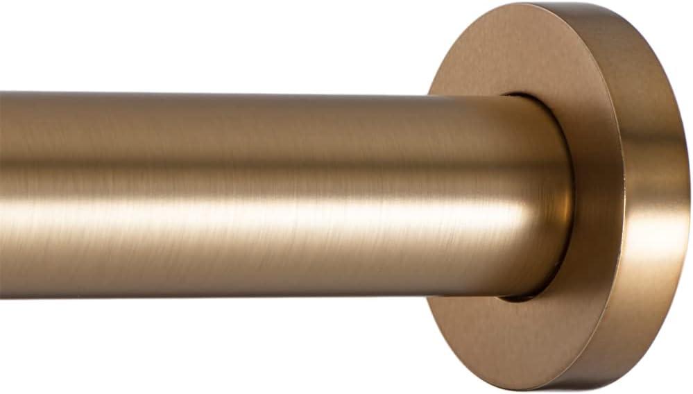 Ivilon Shower Tension Curtain Rod - Adjustable Spring Tension Rod for Shower Curtains, Bathroom, or Windows, Easy to Install, No Drilling Required, Rustproof, Adjustable 54 to 90 Inch Warm Gold