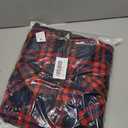 Men's Winter Cotton Plaid Shirts Jacket Warm Fleece Lined Flannel Hooded Shirt Jacket Coat for Men (Red, M)