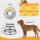 Sponge Core Dog Cat Cone Collar for After Surgery Recovery, Inflatable Dog Cone Alternative, Lainergie Dogs Donut Collar Adjustable with 2PCS Cover for Large Medium Small Dogs Cats (Grey+Yellow, XL)
