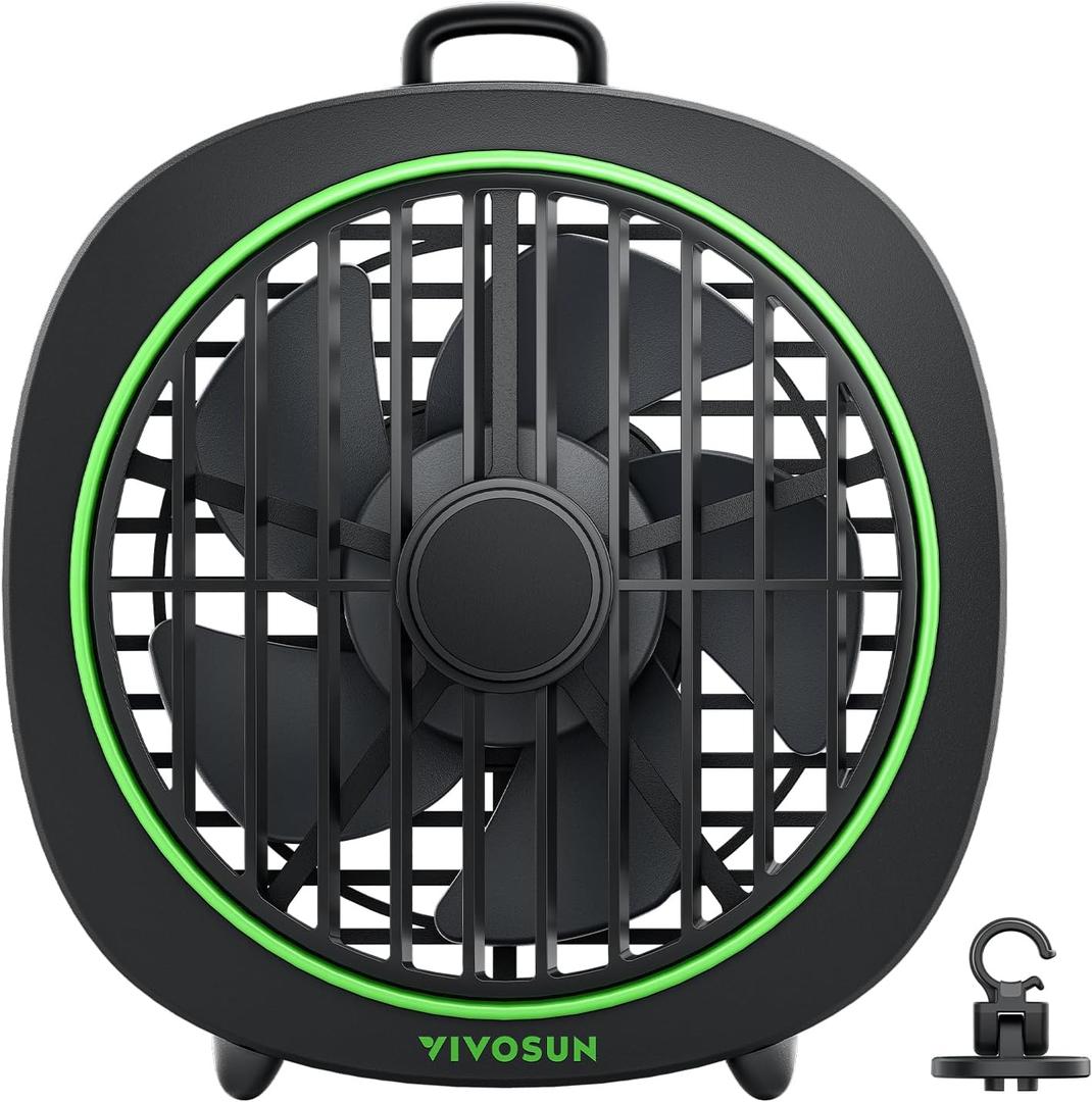 VIVOSUN AeroWave D4, 4 Grow Tent Clip Fan with Detachable Hook, 3-Speed Strong & Quiet Airflow, Adjustable Airflow Angle for Hydroponics, Circulation & Cooling, Black, 1-Pack