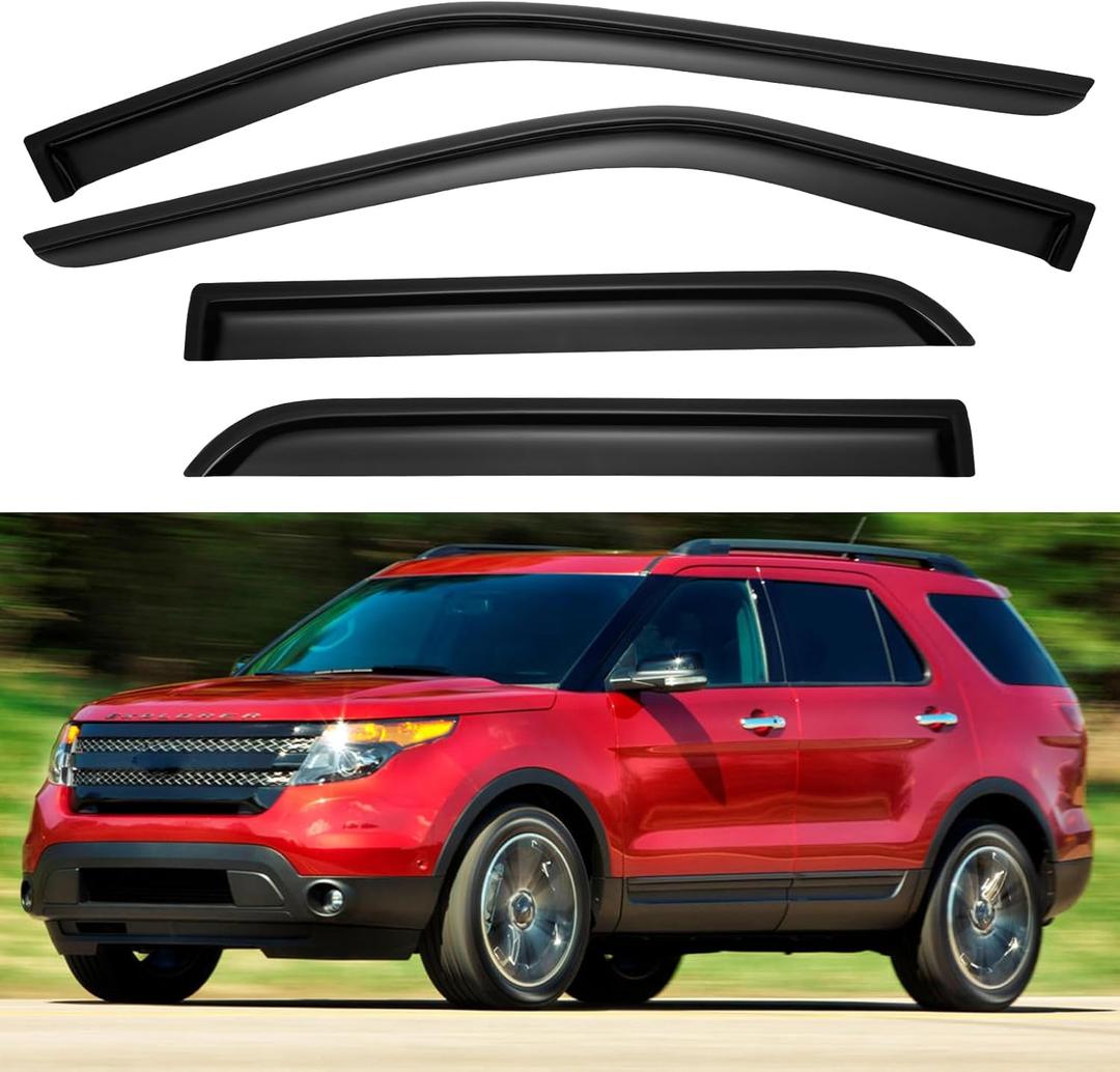 Window Visors Rain Guards Shield for 2011-2019 Ford Explorer, Window Wind Deflectors Vent Shades for 11-19 Explorer